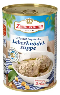 Obrázek produktu pro Fleischwerke Zimmermann pikantní bavorská polévka s játrovými knedlíčky 400ml