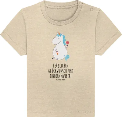 Produktbild von Mr. & Mrs. Panda Babyshirt Einhorn Baby 12. - 18. Monat - Natural Raw - Geschenk, Kurzarmshirt, Kleinkind T-Shirt, Geburt, Unicorn, Shirt, Einhörner, Geburtstag, Organic