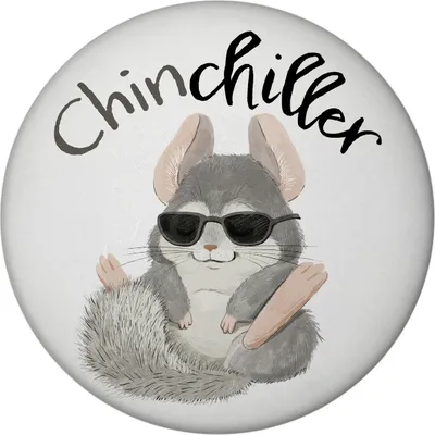 Produktbild von Chinchilla Magnet rund rund mit Spruch Chinchiller