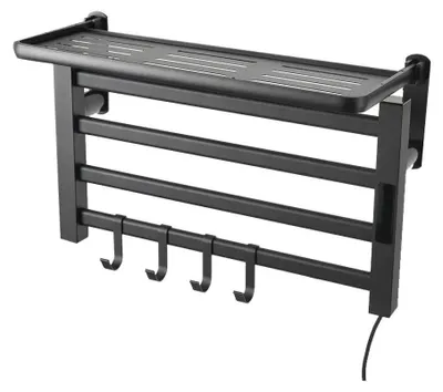 Immagine prodotto di Asciugatrice elettrica per bucato - Asciugatrice riscaldata - A due livelli con 4 aste - 55x35 cm - Display digitale con timer - Spina EU a 220 V - Colore: nero