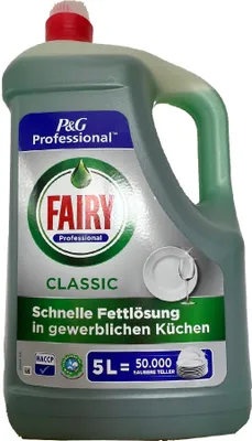 A bottle of Fairy Professional dish soap.