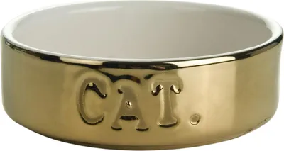 Image de Beeztees - Gamelle pour chat - céramique - or - 11,5x4 cm - 300 ml