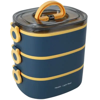 Obrázek produktu pro Obědový box pro dospělé, 2000 ml, 3 v 1 s nádobím, nádoba pro dospělé děti