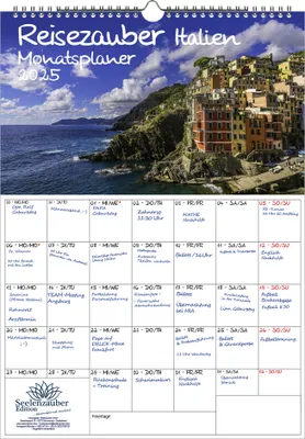 Produktbild von Reisezauber Italien Planer DIN A3 Kalender für 2025 Rom Urlaub Strand Meer Mediterran Italien - Seelenzauber