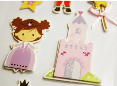 Immagine prodotto di Adesivi con rilievo glitterato - Principi e principesse