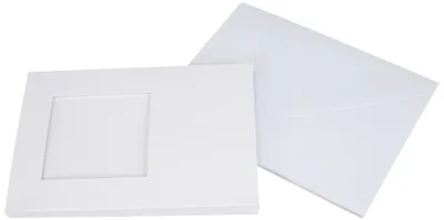 Produktbild von Quadratische Sichtfensterkarten und Umschläge aus hochwertigem Kraftpapier (10 Stück)