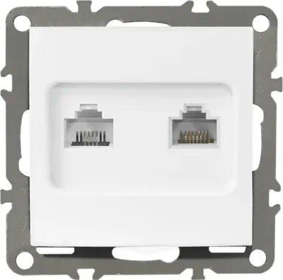 Produktbild von RJ4511 Telefon und Computer Steckdose QUADRA weiß