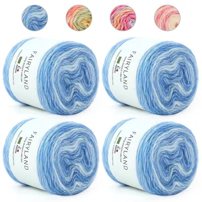 Image de Fil à effets de dégradé, coton, 400g, 980m, motif "Ciel étoilé", couleur bleu