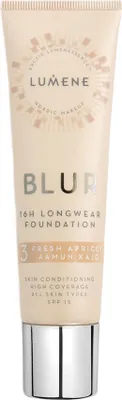 Image de Lumene Blur 16h Longwear Foundation SPF15 Fond de teint lissant 3 Fresh Apricot, 30 ml