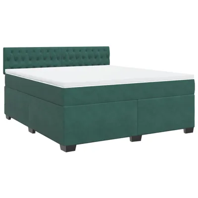 Produktbild von Boxspringbett mit Matratze Dunkelgrün 180x200 cm Samt