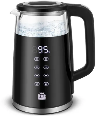 Glaskocher 1,7 L, Temperaturwahl 40-100 °C, LED-Anzeige, Warmhaltefunktion