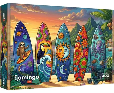 Zdjęcie produktu dla TREFL Puzzle "Flamingo: Przygoda na falach", 400 elementów