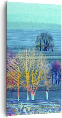 Produktbild von Bild auf Leinwand - Leinwandbild - Bäume Wiese Sommer - 65x120cm - Wand Bild - Wanddeko - Leinwanddruck - Bilder - Kunstdruck - Wanddekoration - Leinwand bilder - Wandkunst - PA65x120-4100