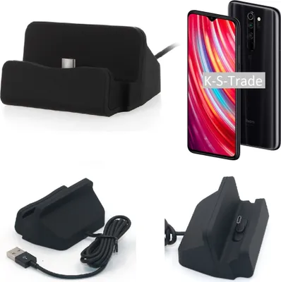 Produktbild von K-S-Trade Docking-Station kompatibel mit Xiaomi Note 8 Pro Ladestation Dock Ladegerät Docking Station Tischständer Ständer inkl. USB Typ C Kabel