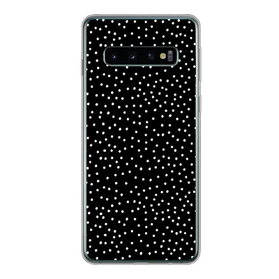 Produktbild von MuchoWow® Handyhülle Schutzhülle Hülle für Samsung Galaxy S10 Polka dots - Schwarz - Weiß Silikon Softcase Handy Hülle - Handytasche