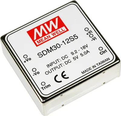 Produktbild von MEANWELL SDM30-48S12, DC DC-Wandler, 36-72V:+12V 2,5A 30W