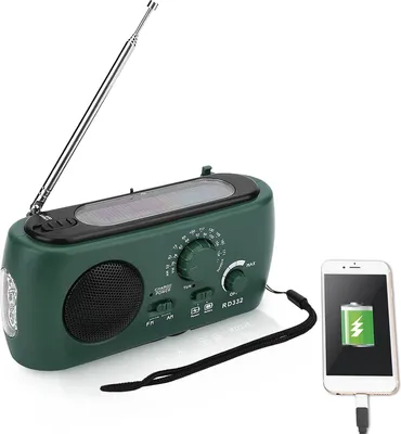 Produktbild von Batteriebetriebenes Survival-Radio, AM/FM-Batteriebetriebenes Radio mit LED-Taschenlampe, Nottelefonladeger?t fš¹r Zuhause und Outdoor-Camping, Wandern
