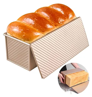Obrázok produktu pre Forma na pečenie chleba s pokrievkou, s nepriľnavým povrchom, vyrobená z hliníkovej zliatiny, hmotnosť 1000 g