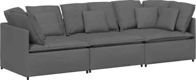 Produktbild von vidaXL Modulares Sofa mit Kissen Stoff Dunkelgrau