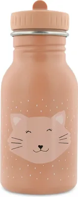 Produktbild von Trixie Trinkflasche Edelstahl 350ml - Mrs. Cat - kinderfreundliche Wasserflasche rosa