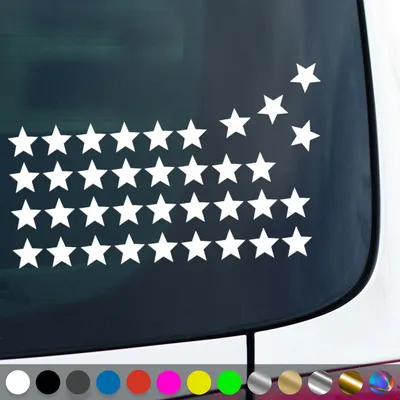 Produktbild von PantherPixel Sterne Set Aufkleber Mehrteilige Sterneaufkleber Sticker Auto Geschenkidee Farbe Weiss