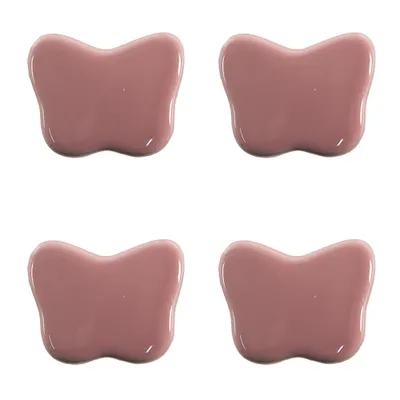 Image de Clayre & Eef Ensemble de 4 boutons de porte Papillon 4x3 cm Rose Céramique