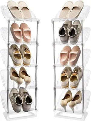 Produktbild von Kleiner Schuhregal transparent 5 Ebenen