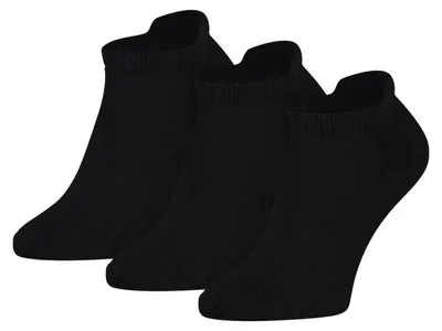 Produktbild von Sneakersocken aus Baumwolle mit Frotteesohle - 3 Paar – Schwarz – 47-50