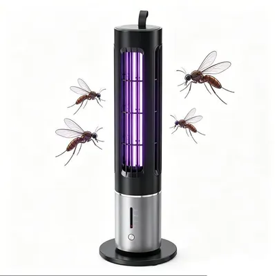 Produktbild von Kabellose elektrische Mückenfalle mit UV-Licht & Hochspannungsnetz, wiederaufladbar, leise, sicher für Innen & Außen, Insektenvernichter