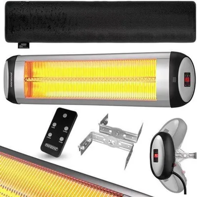 Obrázek produktu pro Infračervený ohřívač pro venkovní použití - 2500 W - Montáž na zeď - Stříbrná barva - Elektrický - Ohřívač
