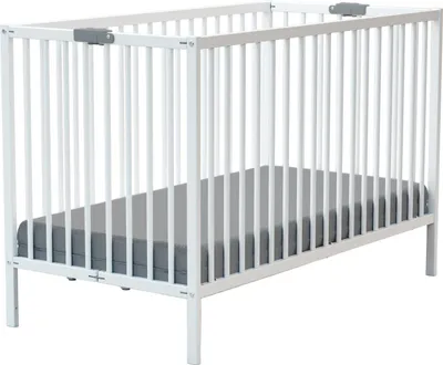 Produktbild von WEBABY - Klappbares Babybett 60x120 cm Weiß FLEX|Faltbares Kinderbett|Kompakt | Transportierbar | Zusammenklappbar |Platzsparend | Reisebett