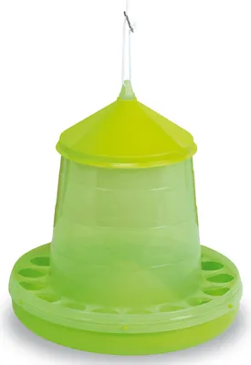 Produktbild von Automatischer Futterspender für Geflügel aus Kunststoff, 2 kg Fassungsvermögen (Grün-Gelb)