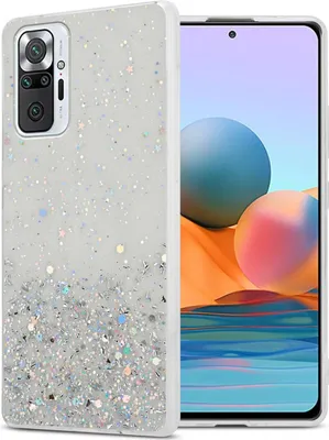 Produktbild von Cadorabo Hülle für Xiaomi RedMi NOTE 10 PRO in Transparent mit Glitter Schutzhülle aus flexiblem TPU Silikon mit funkelnden Glitter Case Cover Etui Handy Hülle
