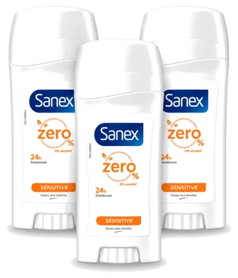 Obrázok produktu pre 3 x Sanex Dermo Sensitive, deodorant v tyčinke pre citlivú pokožku, 65 ml - výhodný balík - 3 kusy