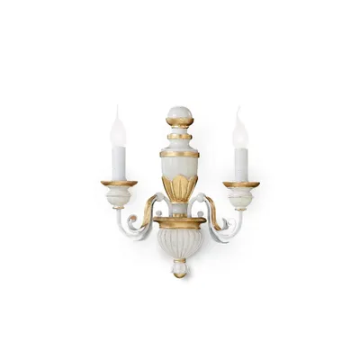Zdjęcie produktu dla Ideal Lux Firenze AP2, Nawierzchniowe, 2 szt., E14, IP20, Złoto, Biały