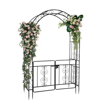 Obrázok produktu pre Kovová opora pre ruže FCH, 134,5 × 58,5 × 213 cm, s dvierkami, pevná opora pre popínavé rastliny