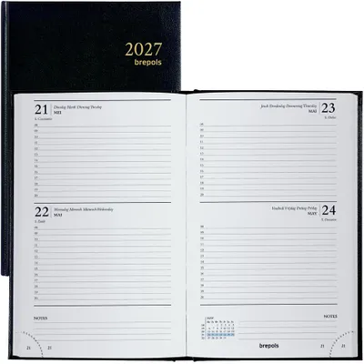 Image de Brepols - Agenda 2024 Brepols Saturn Lima 2 jours/1FACHE Noir