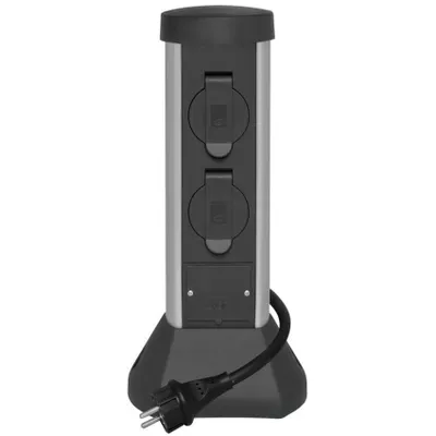 Produktbild von REV SilverCraft Außen 2-fach Steckdose Steckdosensäule 2m si-anth IP44