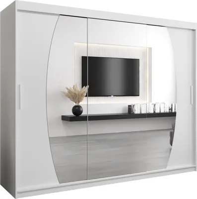 Produktbild von Kleiderschrank, Schiebetürenschrank Schlafzimmer, Schrank mit Spiegel ELYPSE 250 cm