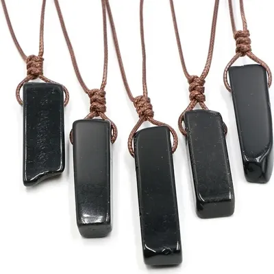Produktbild von Halskette Colorful Stone - Handgefertigt in Schwarz KP28560