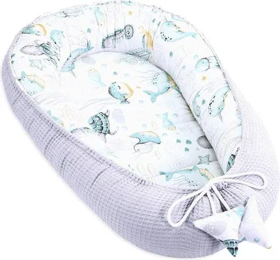 Productafbeelding van Famanu Baby Cocoon, reisbedje met omranding, 100% katoen, antiallergisch - babynest