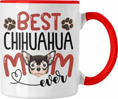 Produktbild von Trendation - Chihuahua Mom Besitzerin Tasse Geschenk Lustiger Spruch Geschenkidee Besitzerin Chihuahua Mama (Rot)