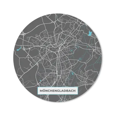 Produktbild von MuchoWow® Mauspad Mousepad Karte - Mönchengladbach - Blau - Stadtplan - Deutschland 40x40 cm - Mousepads - Maus Mat - Pad - Mausunterlage - Schreibtisch Accessoires