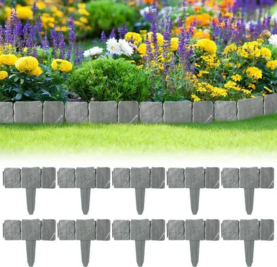 Productafbeelding van Bordsten voor borders, stenenlook, 10 stuks, 25 x 10 cm, voor de tuin