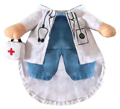 Produktbild von Halloween-Kostüm für Haustiere: Hund oder Katze, Arztkostüm, Hundejeans, lustige Katzenkleidung, Uniform