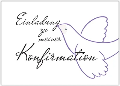 Produktbild von 4x Moderne Einladungskarte mit Taube: Einladung zu meiner Konfirmation