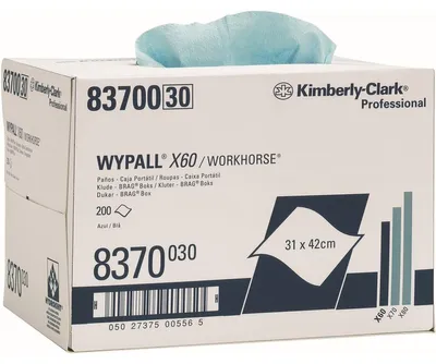 Obrázek produktu pro Utěrky Wypall X60 1vrstvé 31,7 x 42,6 cm Bragbox světle modré
