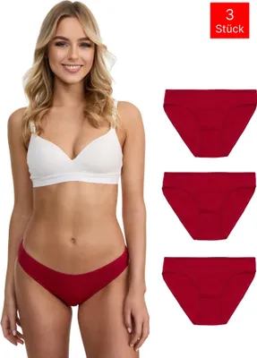 Produktbild von Tazzio Damen Slip 3er-Pack F941 (Rot, M)