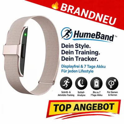 Zdjęcie produktu dla HumeBand™ – monitor aktywności fizycznej bez wyświetlacza, opaska fitness i smartwatch dla kobiet i mężczyzn: różowe złoto