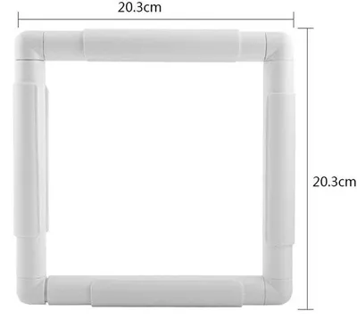 Produktbild von Kreuzstich-Rahmen, verstellbar - Stickrahmen mit Clip-Befestigung - Kunststoff-Stickrahmen - Für Handstickarbeiten - 20,3 x 20,3 cm - Zuverlässige Befestigung - Stickrahmen